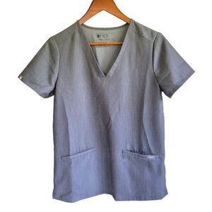 Figs Scrub Top Technical Collection  V-neck Shirt Gray Women's XS